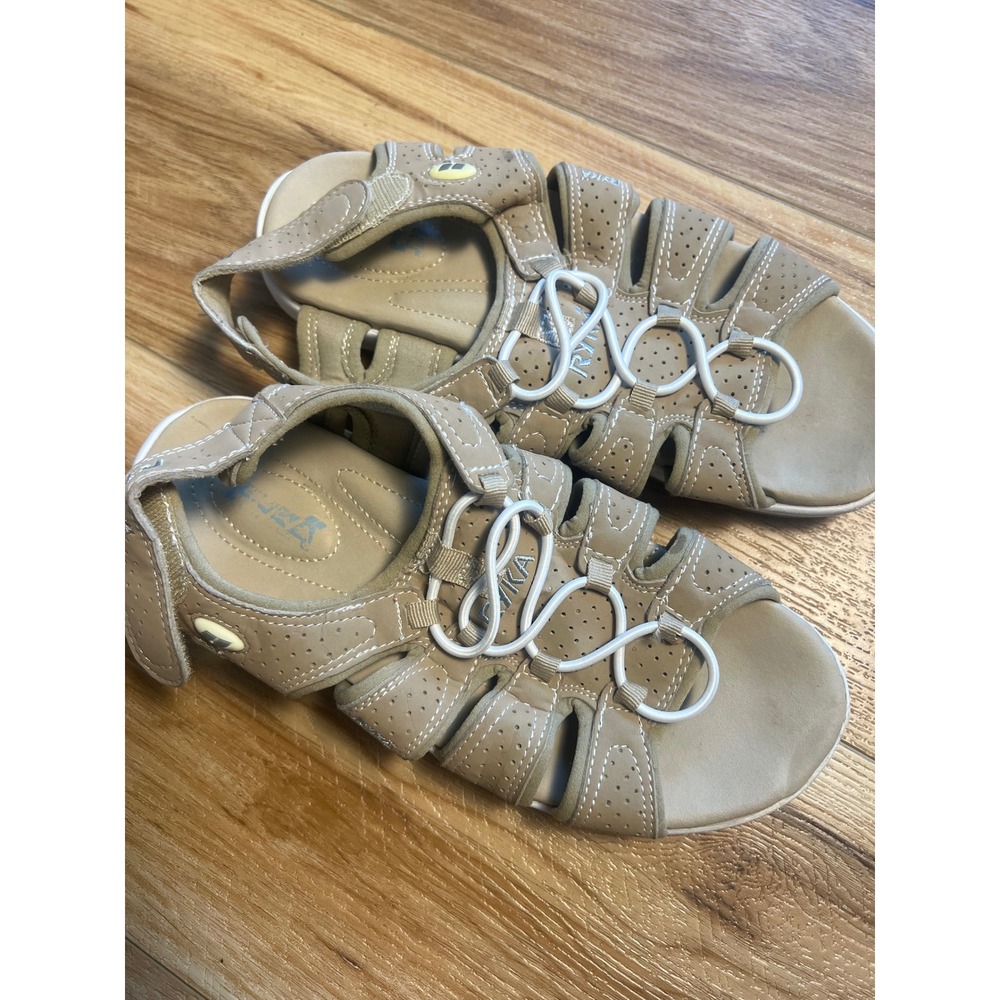 Ryka 7.5 Sport Sandals Hiking Gorpcore Tan Bungee Strap Outdoors